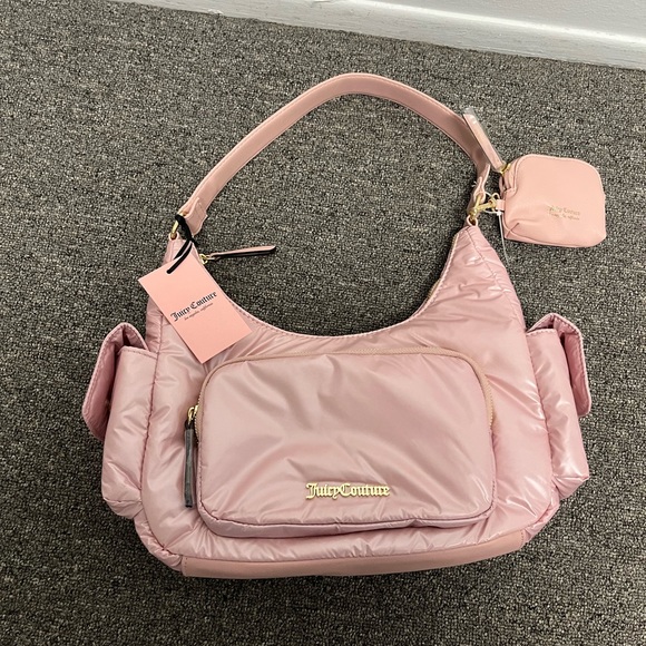 NEW Juicy Couture Pink Diamond Timeless Hobo and Heartless Flap Clutch Wallet - Picture 6 of 9